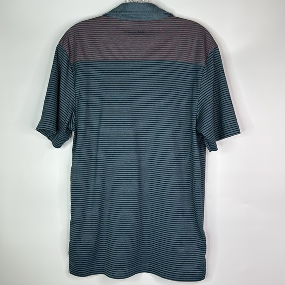 Travis Mathew Men's Blue and Gray Striped Polo Shirt Size Medium - Picture 4 of 10